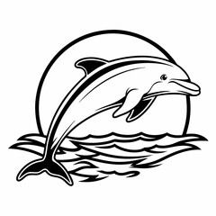 Dolphin logo icon vector illustration