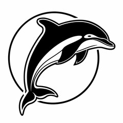 Dolphin logo icon vector illustration