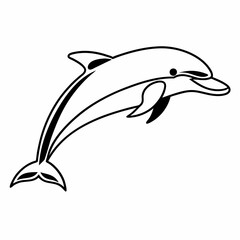 Dolphin logo icon vector illustration