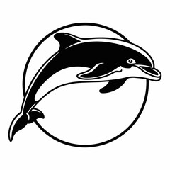 Dolphin logo icon vector illustration