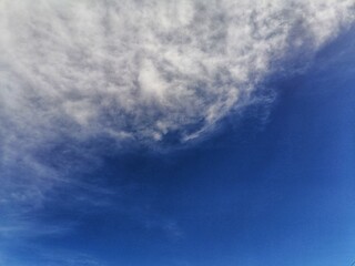 Interesting cloud pattern in blue sky, nature background