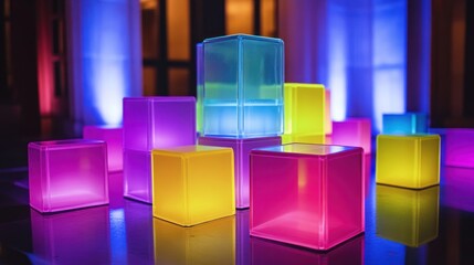 Illuminated Cubes: A Symphony of Color and Light