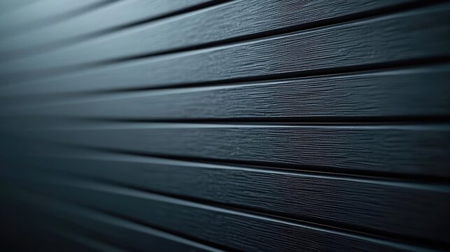 Brushed abstract background idea. Close-up of a textured wooden wall with parallel grooves, emphasizing design details.