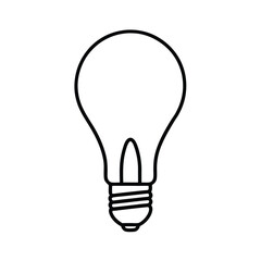 Bulb Line Art Illustration - LED Light Outline Drawing Vector Design