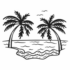Beach icon vector illustration 