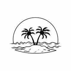 Beach icon vector illustration 