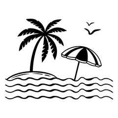 Beach icon vector illustration 