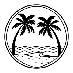 Beach icon vector illustration 