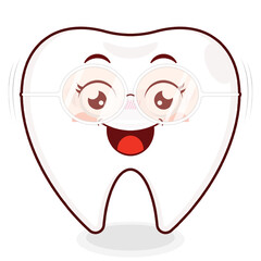 tooth playful face cartoon cute