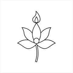  Candle Centered Flower Vector Art Illustration