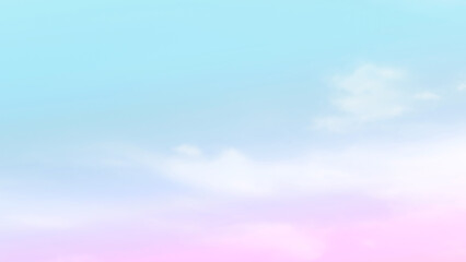 Obraz premium Pastel sky purple pink blue with white cloud. Fantasy background. Summer Spring backdrop. Beautiful colourful nature sky.