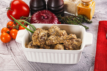 Beef liver with cream sauce