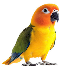 sun conure parrot bird isolated on white background © Wasai