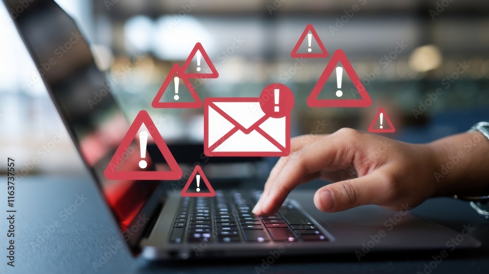 Poster Comprehensive Email Communication Concept Highlighting New Notification Features, Security Alerts, and Spam Awareness for Users Seeking Secure Digital Communication