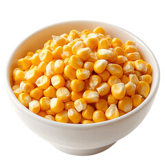 sweet corn kernels in white bowl on white background