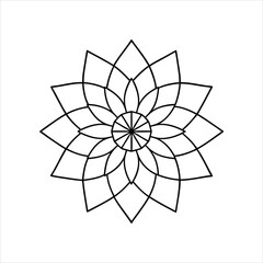 Modern Geometric Flower Silhouette Icon Vector Artwork