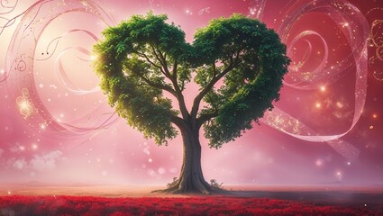 A Majestic Solitary Tree Stands Tall, Its Leaves Gently Rustling in the Breeze, Set Against a Golden Sunset Sky, Symbolizing Strength, Solitude, and the Beauty of Nature