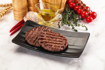 Grilled beef cutlet for burger