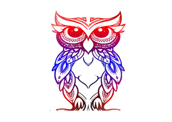 owl gradient design on a white background