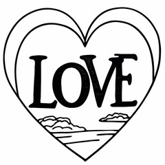 Love, Love typography design, Love icon silhouette