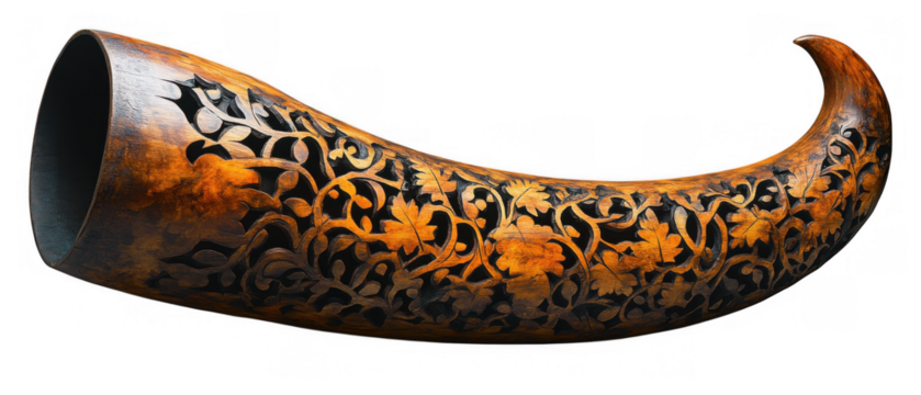 Brown Red Curved Metal Pipe Artistic Decor Item Intricate Holes Unique Design Industrial Style Brown Red Accent Wall Feature