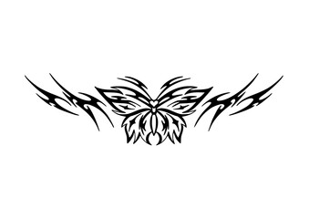 black and white butterfly tattoo design