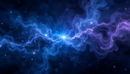 Cosmic Nebula: A Celestial Tapestry of Blue and Purple