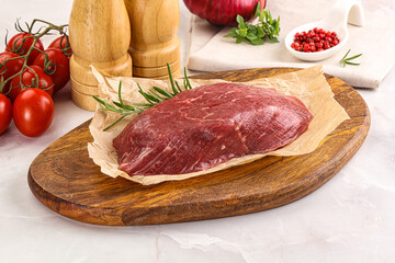 Raw beef meat uncocked steak