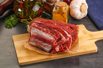 Raw beef ribs for cooking