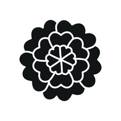 Marigold Flower Icon showcases bold petals and a lively charm, ideal for highlighting floral arrangements, cultural celebrations, or colorful design projects