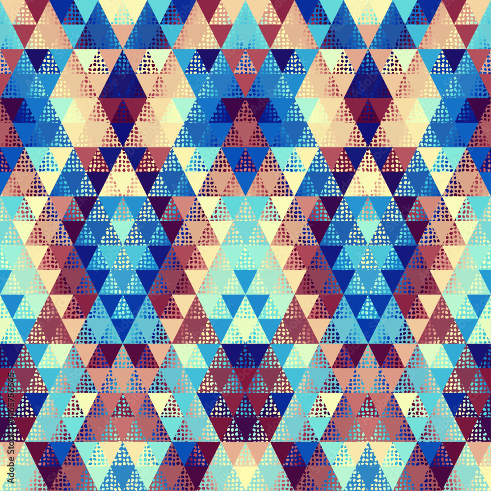 Poster Seamless pattern of a triangles.. Aztec geometric ornament. Vector illustration. Seamless pattern.
