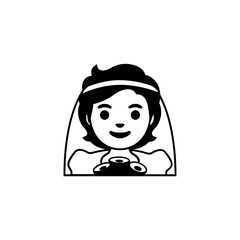 Bride with Short Hair Icon
