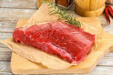 Raw beef flesh for cooking