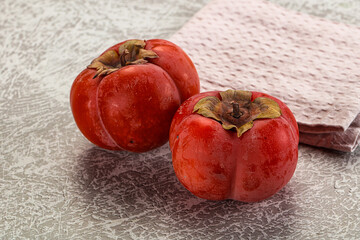 Sweet fresh ripe persimmon fruit