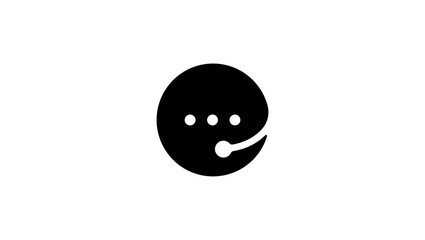 Obraz premium support service emblem, black isolated silhouette