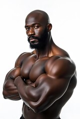 thletic gym dark-skinned masculine man fitness flexing muscles bodybuilding weightlifting