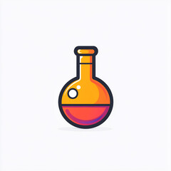 Colorful laboratory flask with a gradient design highlighted against a plain background