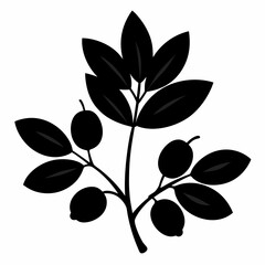 Barberry Plant in Silhouette - Simple Vector Art