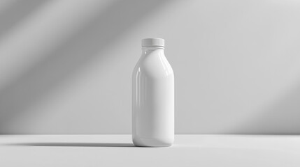 Simple white bottle on a plain background showcasing minimalist design and functional packaging