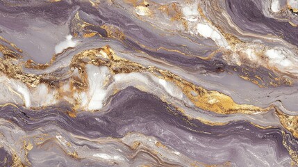Obraz premium Abstract purple, gold, and white marble texture.