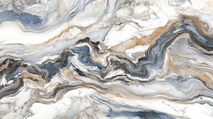 Abstract swirling marble texture with grey, blue, and gold veins.