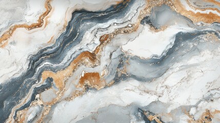 Obraz premium Abstract grey, gold, and white marble texture.