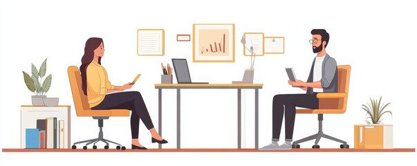 Job Interview With Employment Consultant Woman, Generative AI