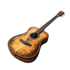 Fototapeta premium Guitar with a brown finish and a black headstock.