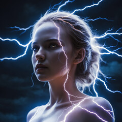 woman with lightning