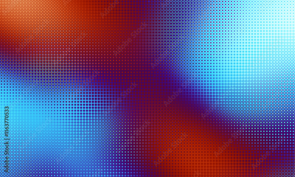 Poster Pixilated abstract Energy background. Halftone effect. Vector image. Small particles with overlay moire effect