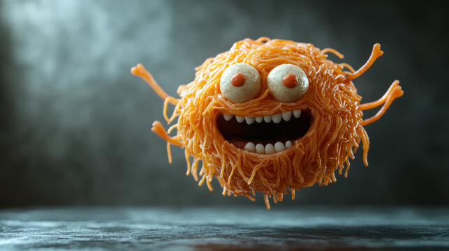 Flying spaghetti monster, symbol of pastafarian religion, atheism