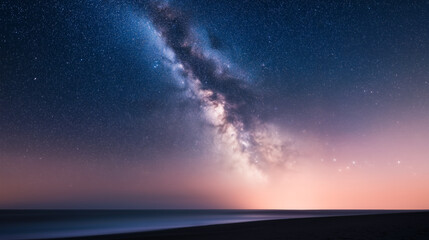 Fototapeta premium Stunning view of the milky way galaxy stretching across a starry night sky