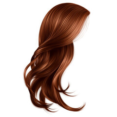 Naklejka premium Long brown hair with a shiny and smooth texture.