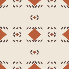 Seamless abstract geometric pattern with ornaments Beige and brown background for fabric banners home decor surface design packaging